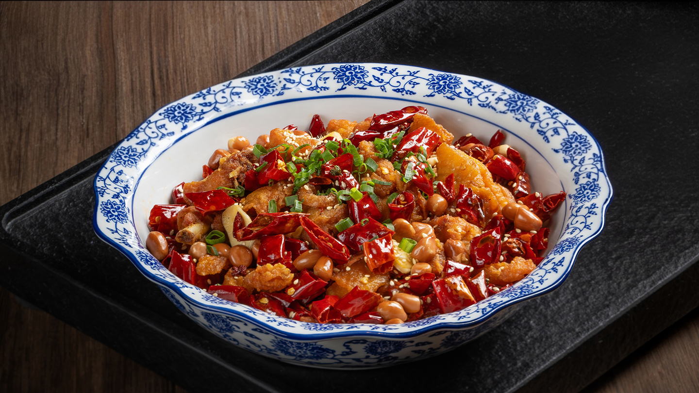 Wok Fried Chongqing Crispy Chicken with Dried Chilli and Peanut